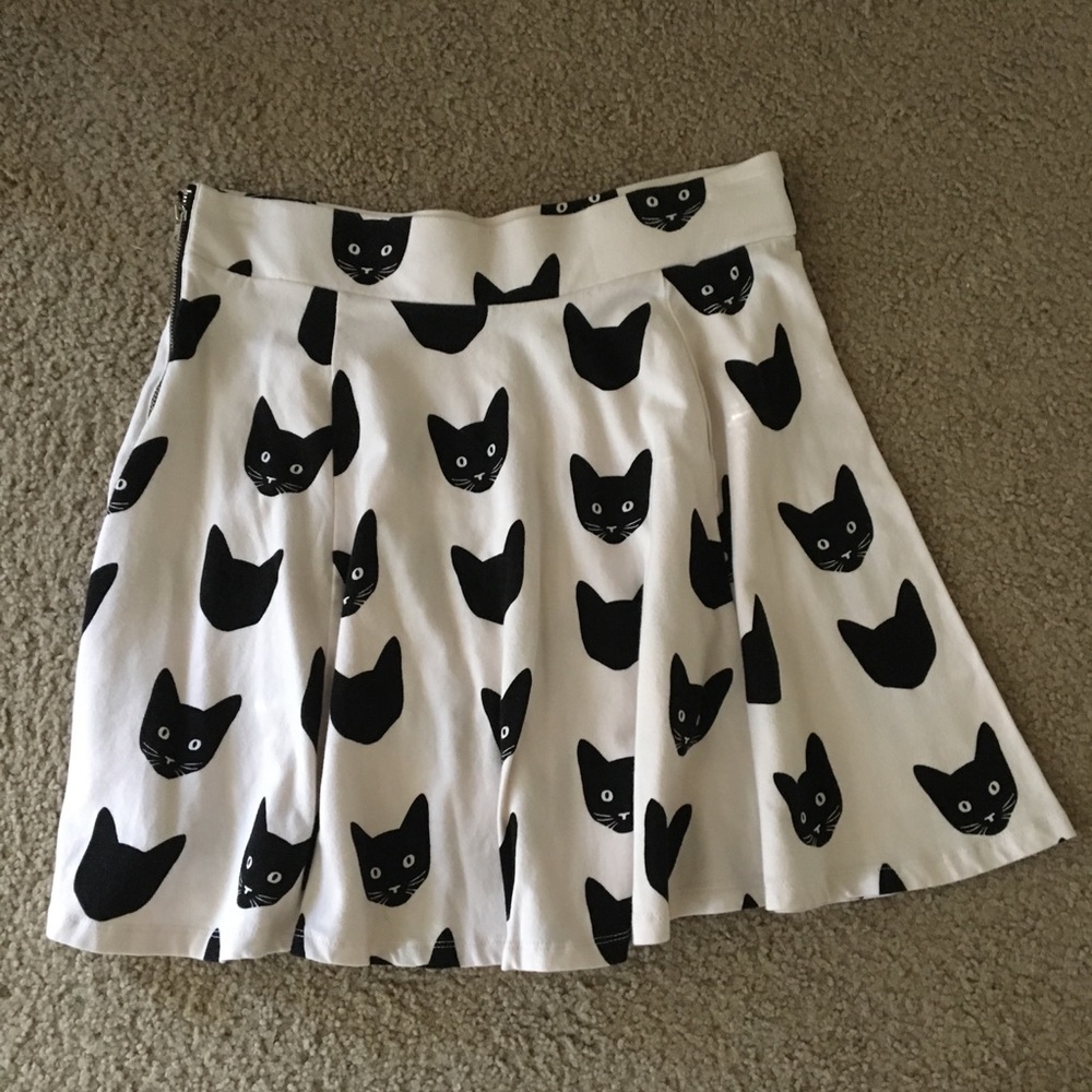 H&M cat skater skirt